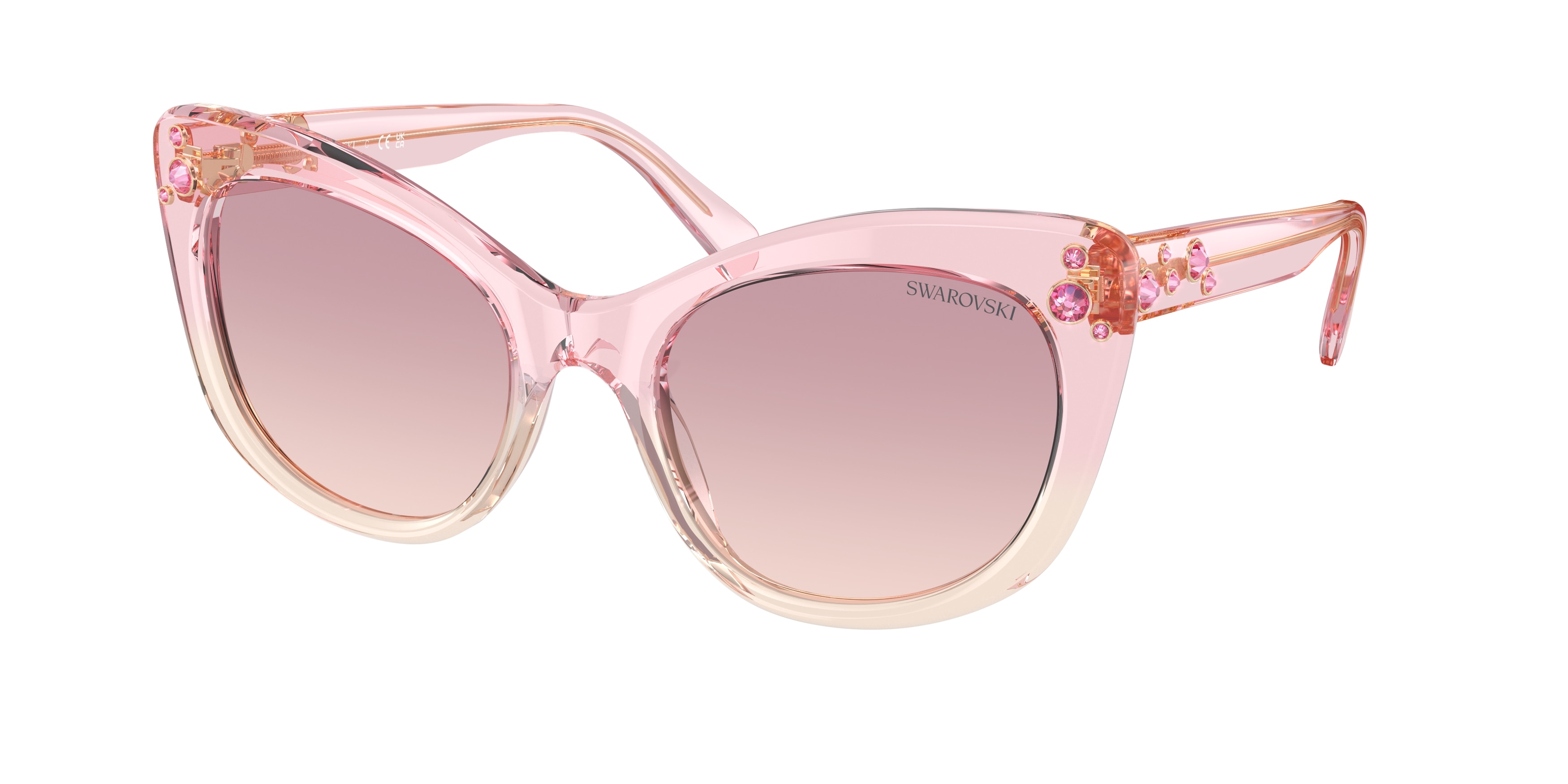 Swarovski Damen SK6020 104868 Sonnenbrillen Acetat Rosa Violett Cat Eye Normal Schattiert-image